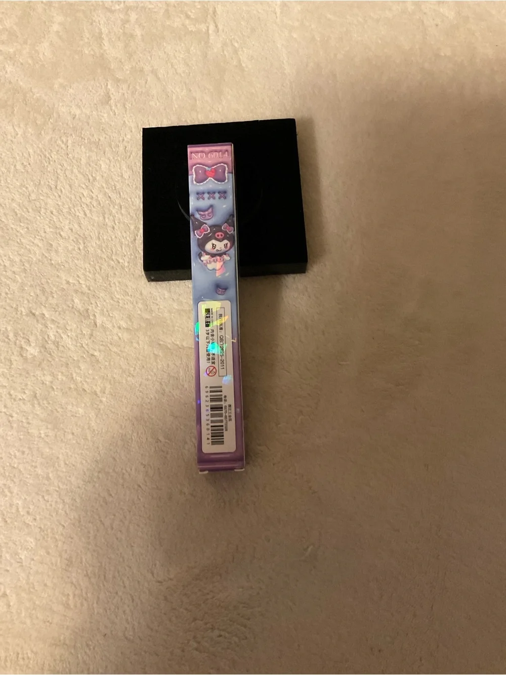 Purple Gradient Silicone Pencil Case with Character Print